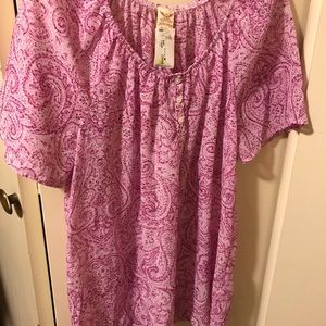 Pink Peasant Blouse